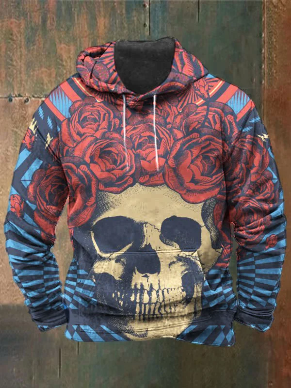 Unisex Skull Print Heavyweight Hoodies