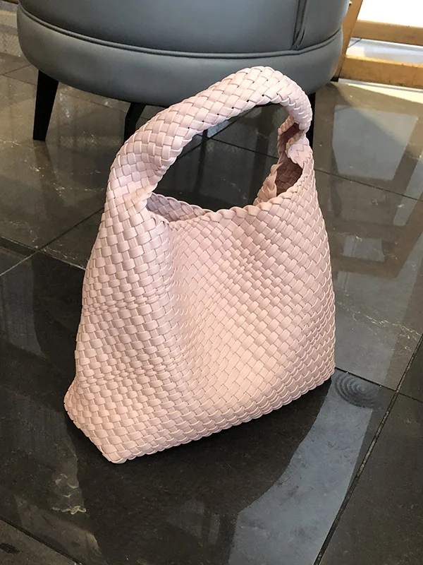 Solid Color Woven Handbags Bags