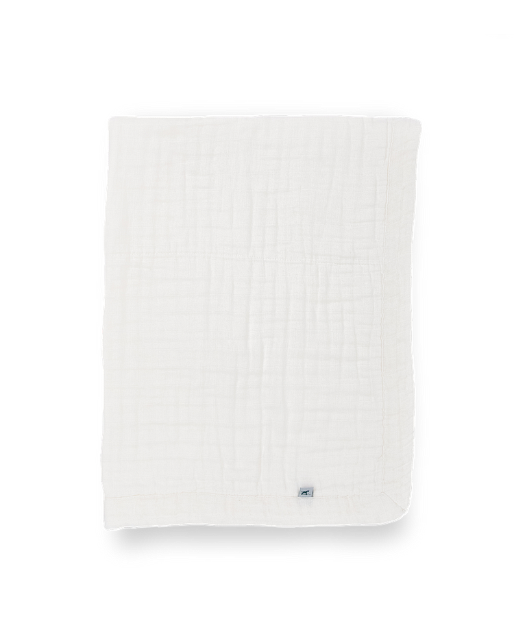 Organic Cotton Muslin Baby Quilt - White