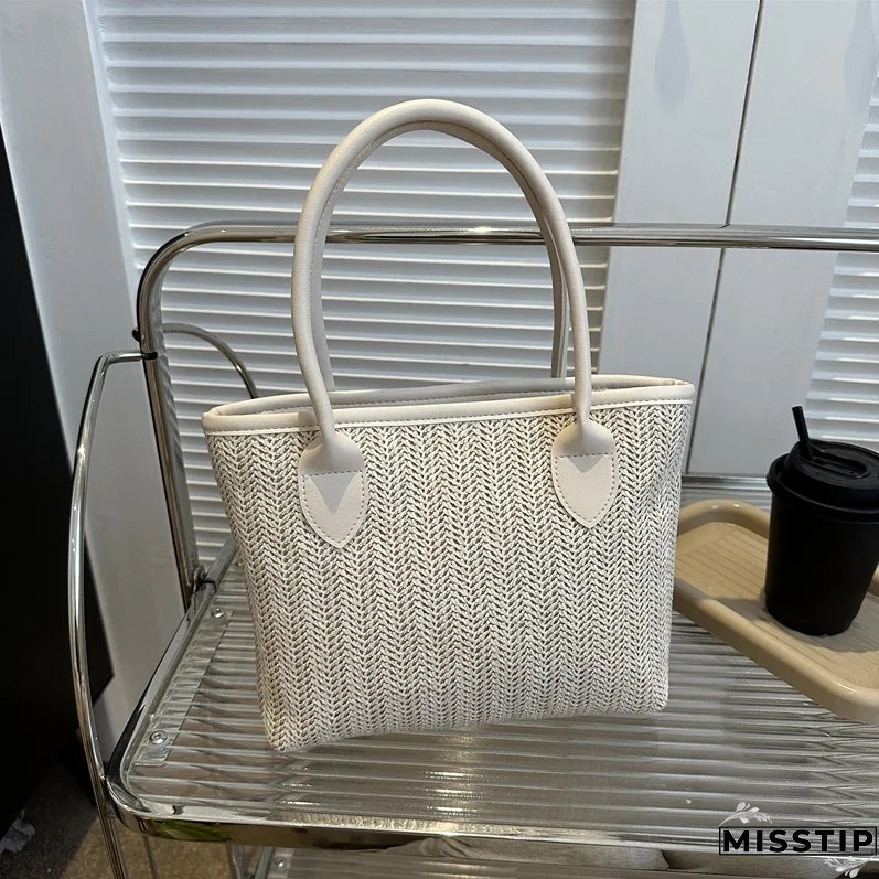 Women Summer Woven Shoulder Tote Bag Tote Bag