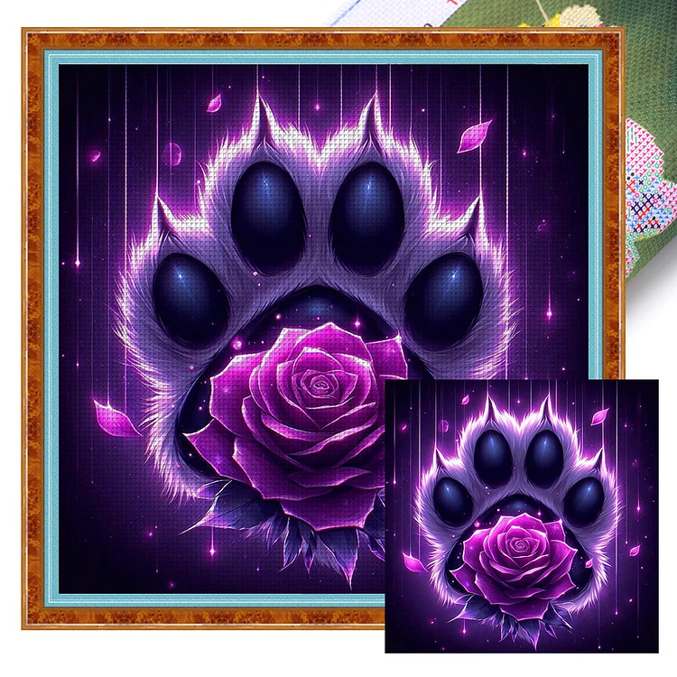 Rose Cat'S Paw (40*40cm) 11CT Stamped Cross Stitch gbfke