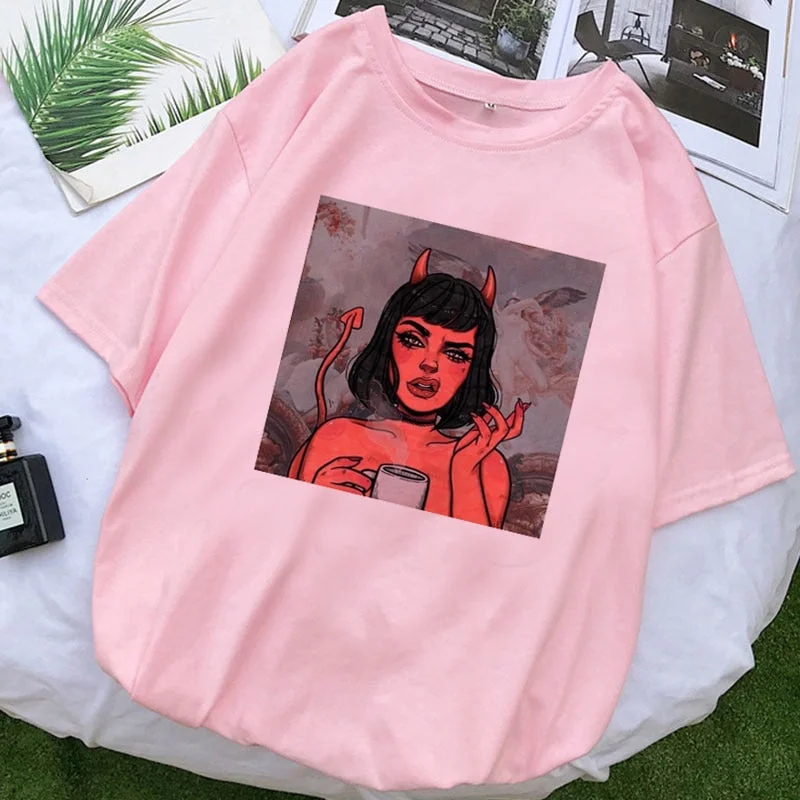 New Harajuku Gothic Female Shakespeare Tshirt Women Summer Fun Letter Print Casual T-shirts Fashion Short-sleeved Tops & Tees