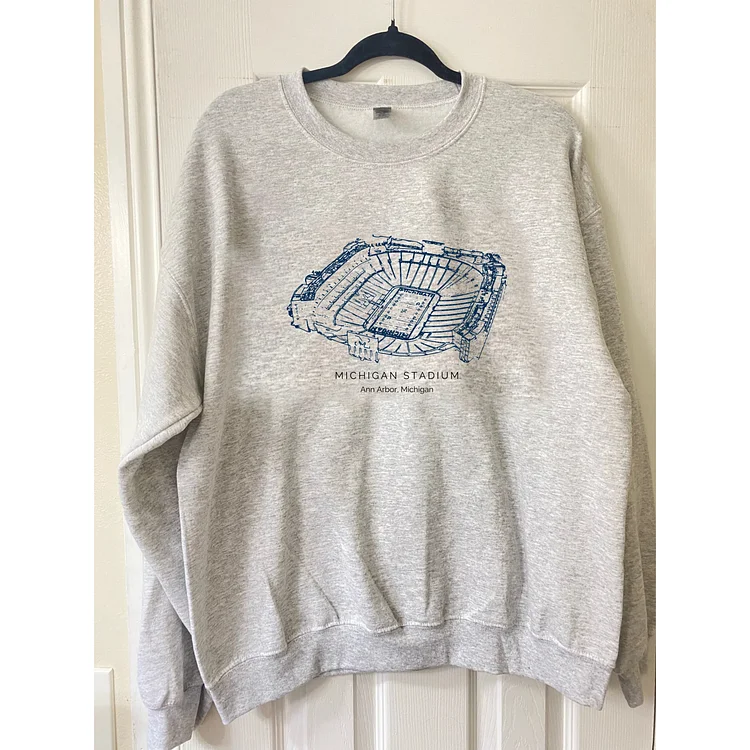 Michigan University Stadium Crewneck Sweatshirt