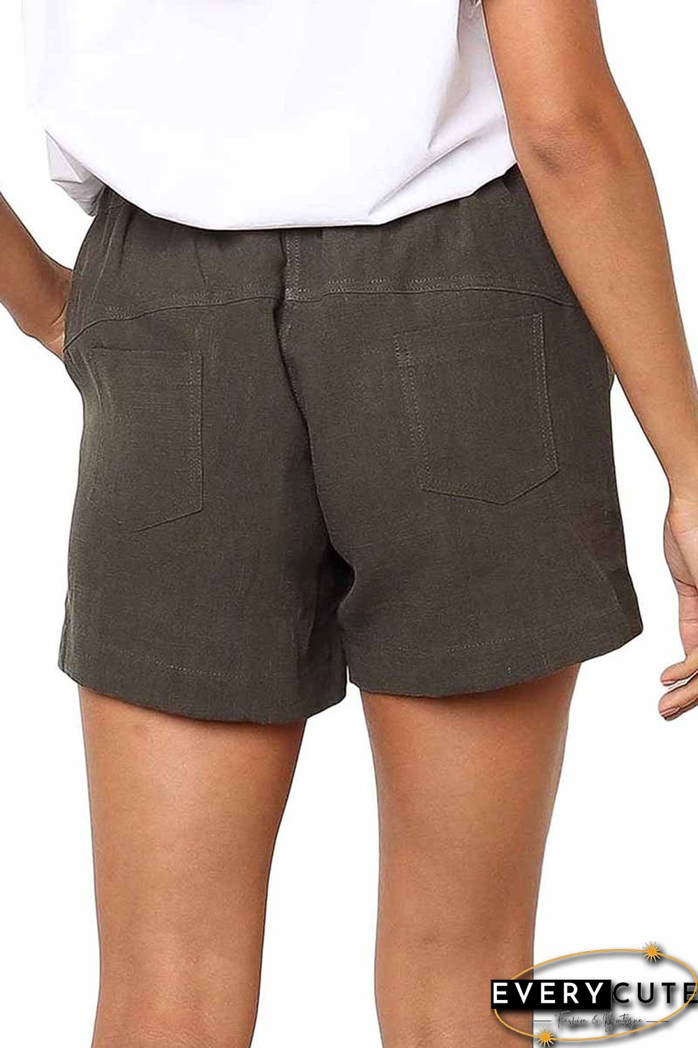 Adjustable Waist Cotton Casual Shorts