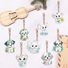 >SALE<8PCS Double Sided Round Diamond Painting Art Keychain Pendant (Dog and Mouse)
