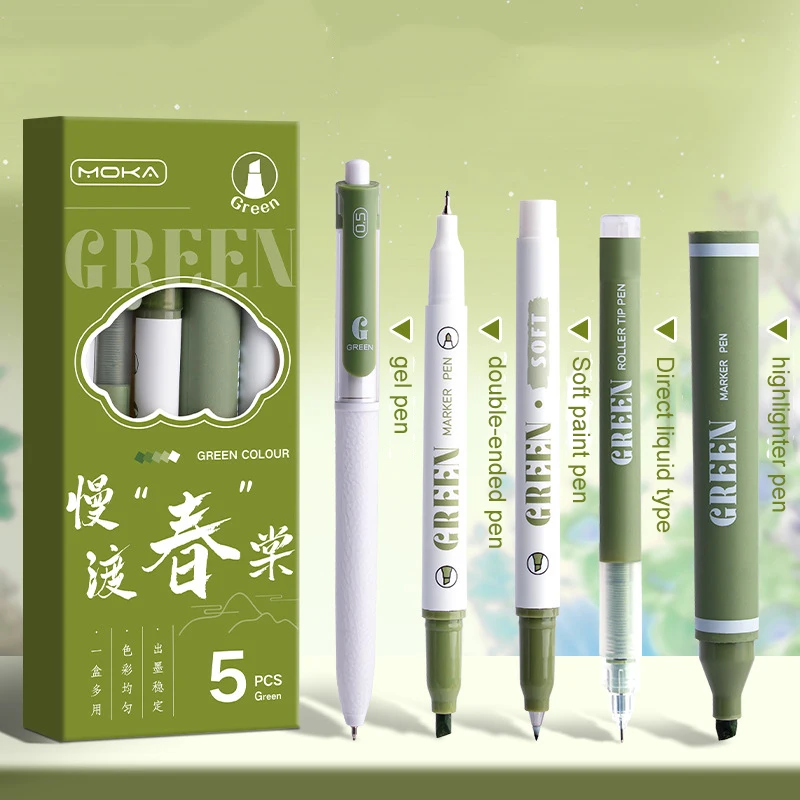 Pel Pen Set - 5 Pcs/set Colorful Highlighter Pen Write Smoothly 