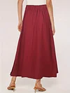 Viscose A-line Skirt with Fake Buttons and Pockets - Elegant Solid Color Regular Length Skirt for Spring, Summer, and Fall - Perfect for Womens Everyday Wear
