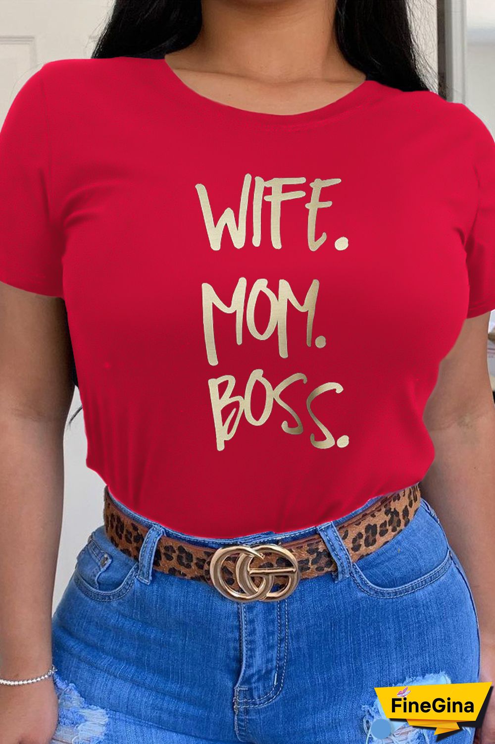 White Casual Street Print Patchwork Letter O Neck T-Shirts