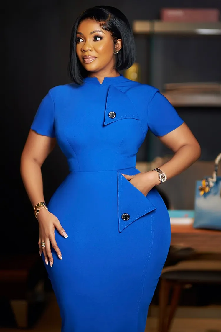short sleeve bodycon midi dress Cotton Short Sleeve Bodycon Fitted Knee Length Midi Dress