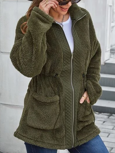 Fluff/Granular Fleece Fabric Casual Teddy Jacket | IFYHOME