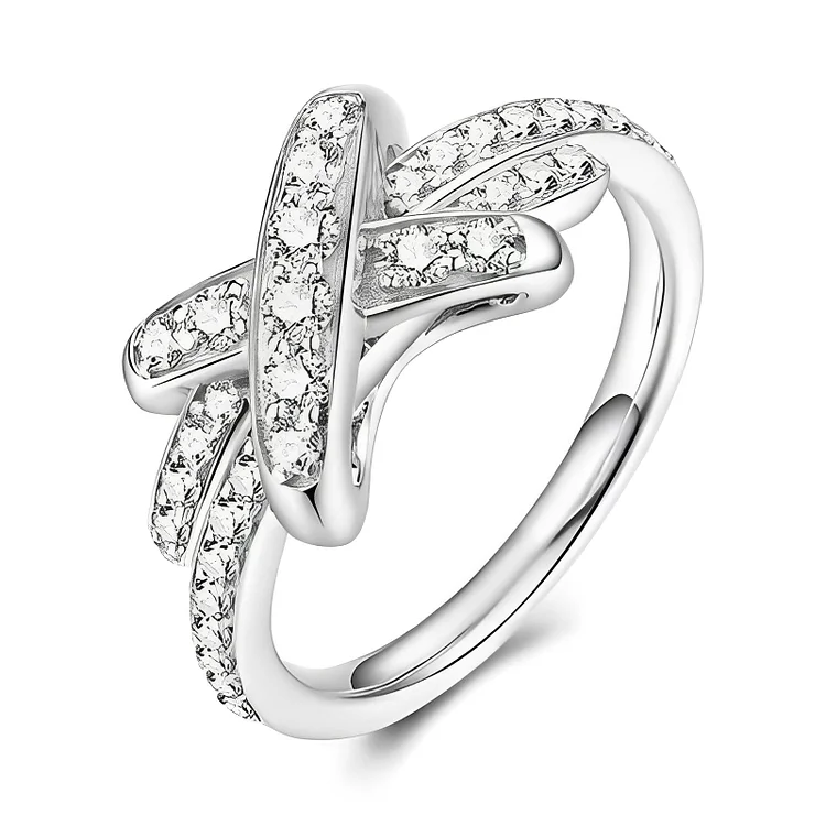 For Daughter - S925 Mother and Daughter A link That Can Never be Undone Cross Ring