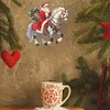 Diamond Painting Acrylic Christmas Santa Claus Horse Hanging Pendant Kits for Beginner