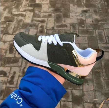 Women Sneaker Autumn Casual Breathable Suede Leather Platform Sport Shoes Fashion Running Walking Lace Up Ladies Shoes Sneakers