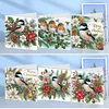 (US Only)6PCS DIY Diamond Art Greeting Cards Christmas Bird Congratulations Cards & Gifts