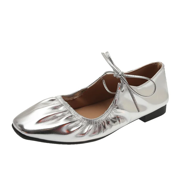 Yyvonne Women 2025 New Women's Shoes Spring Korean Plate Light Mouth Flat Bean Shoes Women's Style Lace Mary Jane Shoes