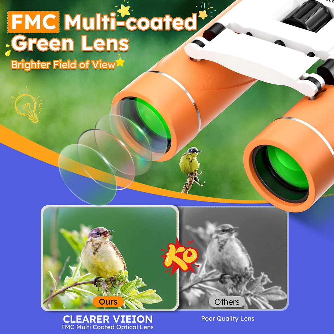 BEBANG 10x25 Mini Pocket Binoculars for Adults Kids, Waterproof Binoculars for Concerts Bird Watching Cruise Ship Essentials Hunting