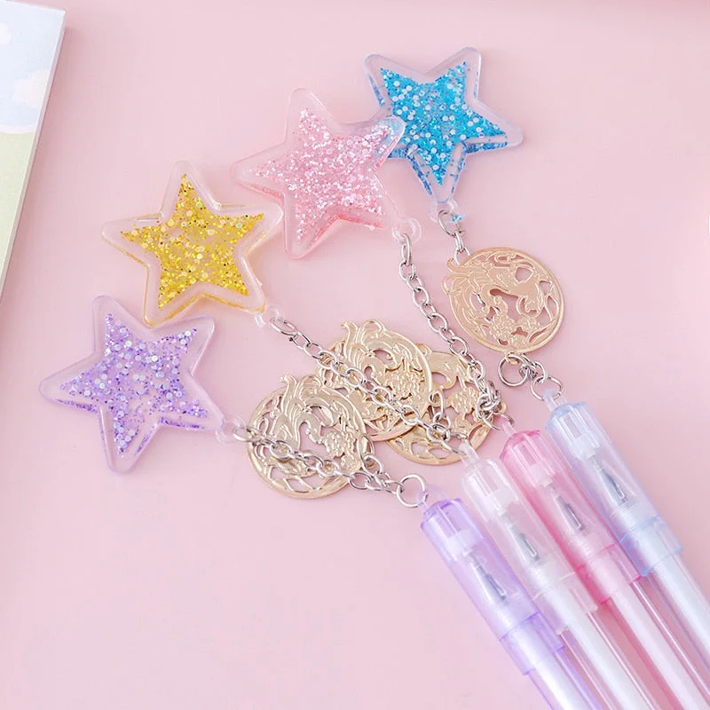 1 Piece Lytwtw's Star Animals Fish Pendant Toy Gel Pen School Officel Supplies Stationery Cute Kawaii Creative Lovely Sweet Pens