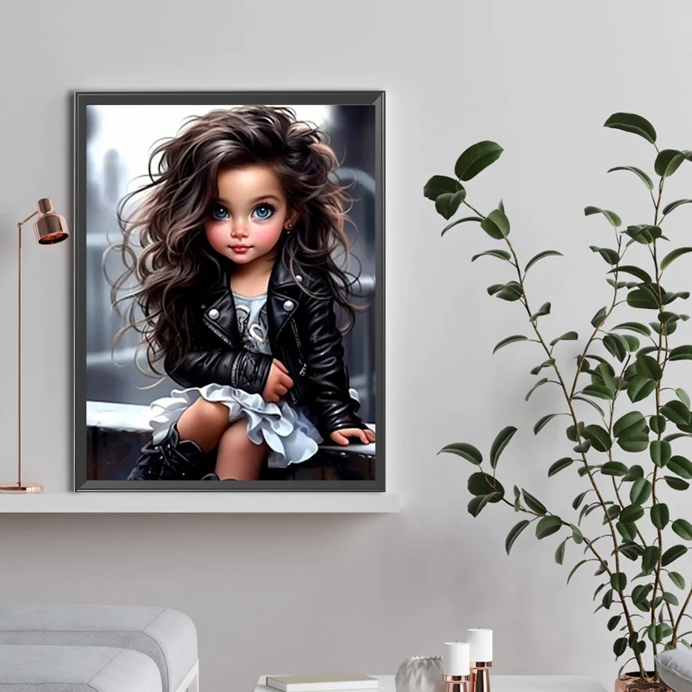 Diamond Painting - Full Round Drill - Sweet Cool Girl(Canvas|30*40cm)