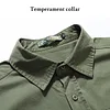 New Men's Solid Color Work Shirt, Everyday Casual Shirt with Pockets