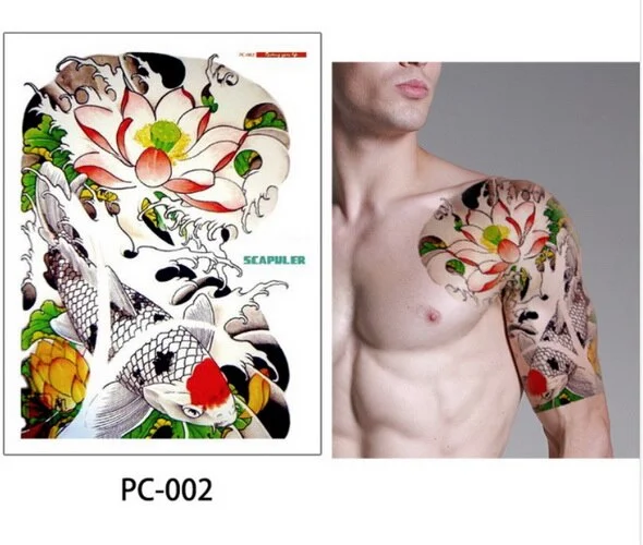 Large size temporary tattoo on chest body arm shoulder cool fake tattoos water transfer tattoo for men big 32*24cm tatto sticker