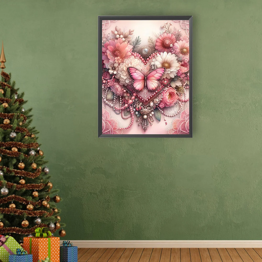 Diamond Painting - Full Round Drill - Flowers Butterfly(Canvas|30*40cm)
