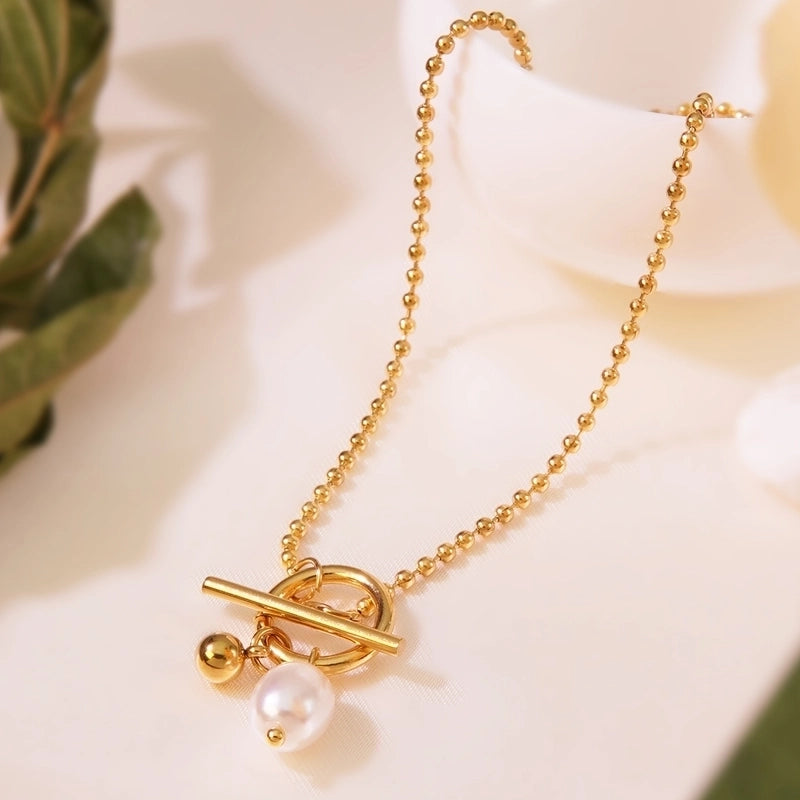 One Necklace 304 Stainless Steel 18K Gold Plated Minimalist OT Buckle Necklace Suitable For Women To Wear At Birthday Party Or Date