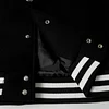 Chrome Hearts Layered Cross Varsity Jacket - Black White Street Style Outerwear 2208