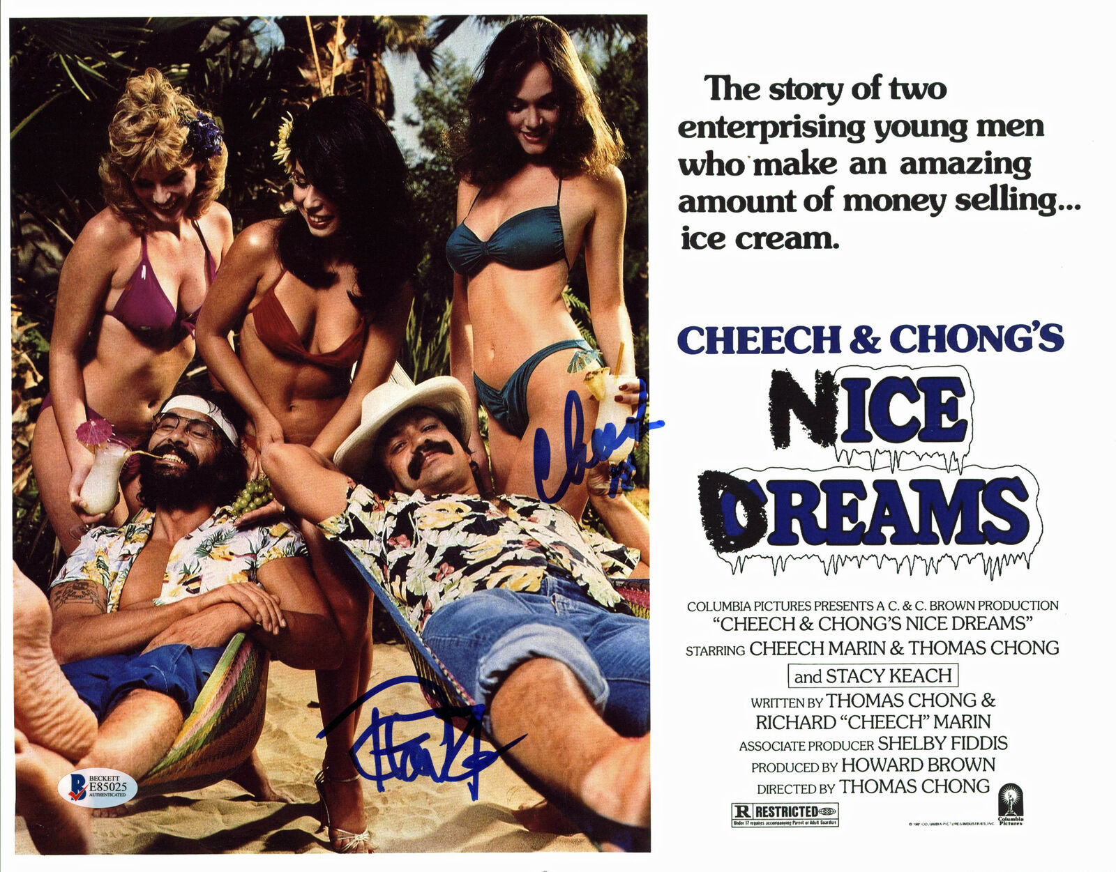 Cheech Marin & Tommy Chong Nice Dreams Authentic Signed 11x14 Photo Poster painting BAS #E85025