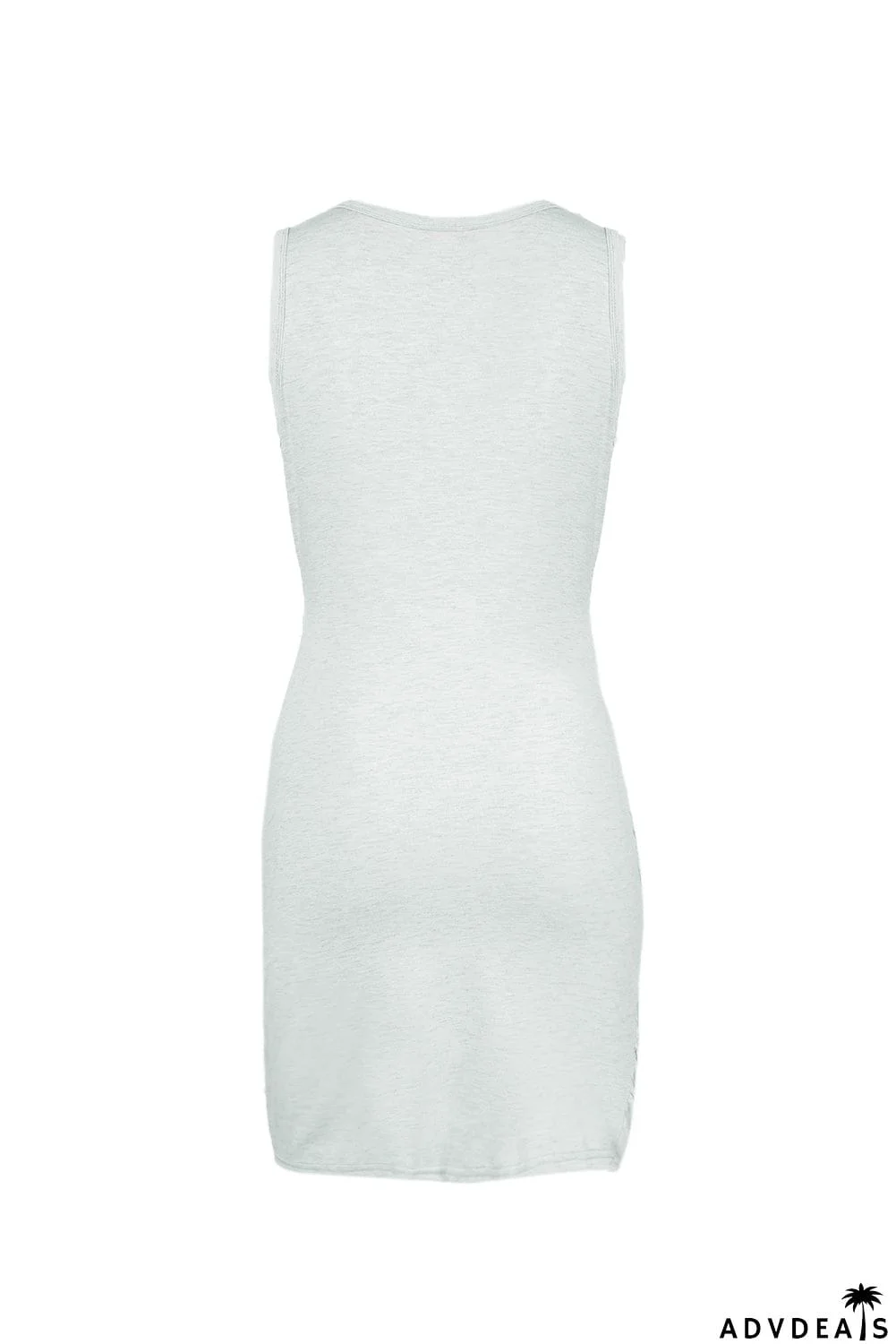 Burgundy Crew Neck Sleeveless Twist Hollow-out Bodycon Mini Dress