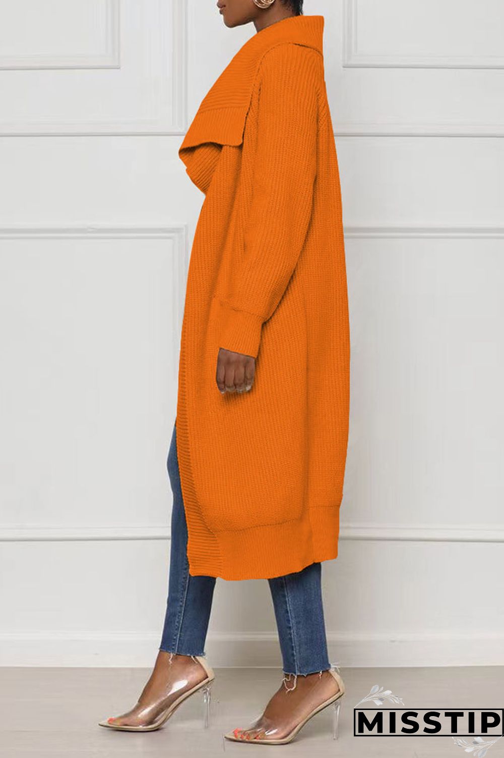 Black Casual Solid Patchwork Cardigan Collar Outerwear