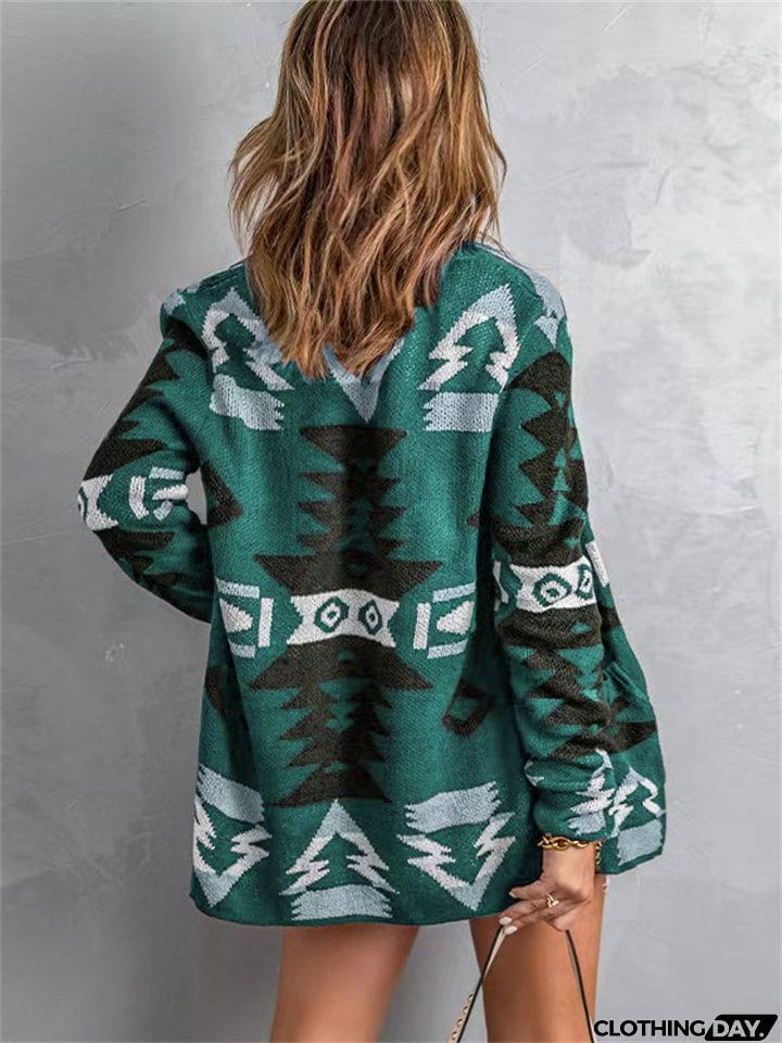 Street Style Halloween Extra Loose Knitted Cardigan Sweater for Autumn Winter