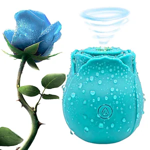 Blue Silicone Rose Toy for Luxurious Pleasure and Sensory Delight