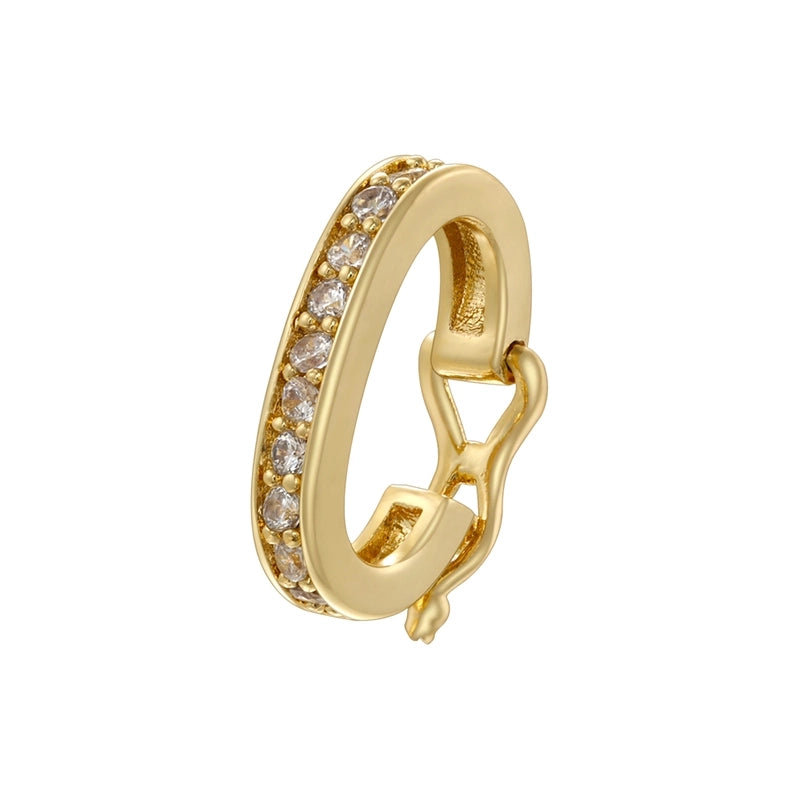 Copper Plating 18K Gold Inlaid Zirconium Single Hanger Universal Pearl Buckle DIY Bracelet Necklace Clasp Accessories Material VK250-253