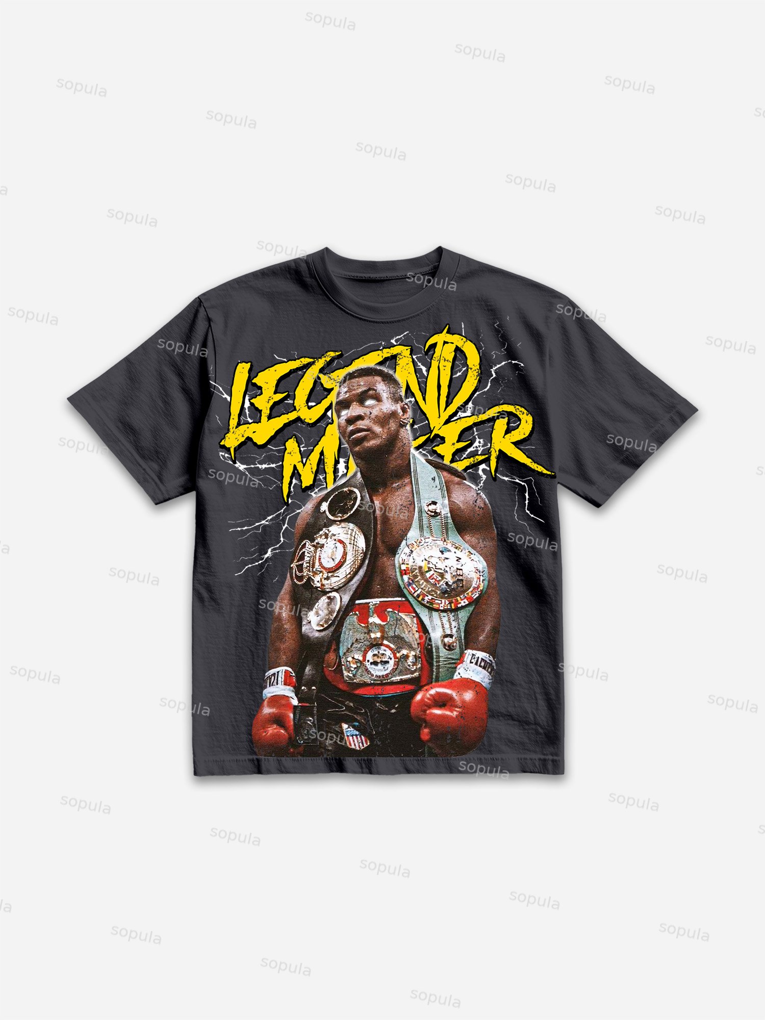 Boxer Legend Maker Print Cotton T-shirt - Sopula｜Premium Graphic Tees & Graphic Clothing