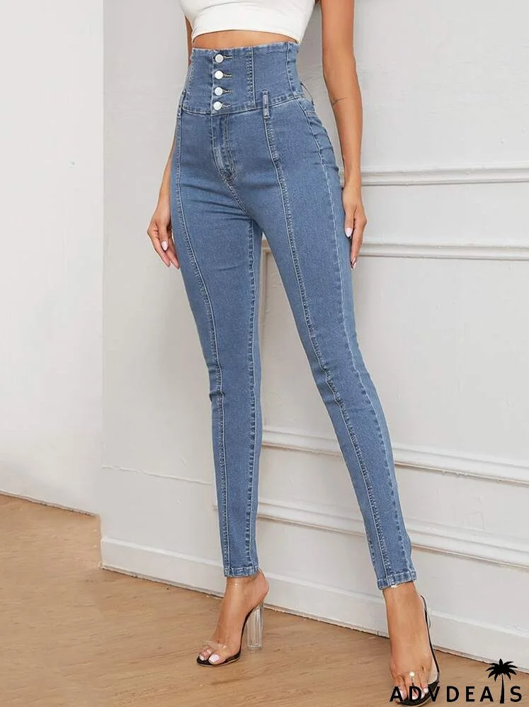 High Waist High Stretch Skinny Jeans