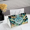 Gold Galaxy Blue Wolf DIY Diamond Painting PU Tissue Holder Box