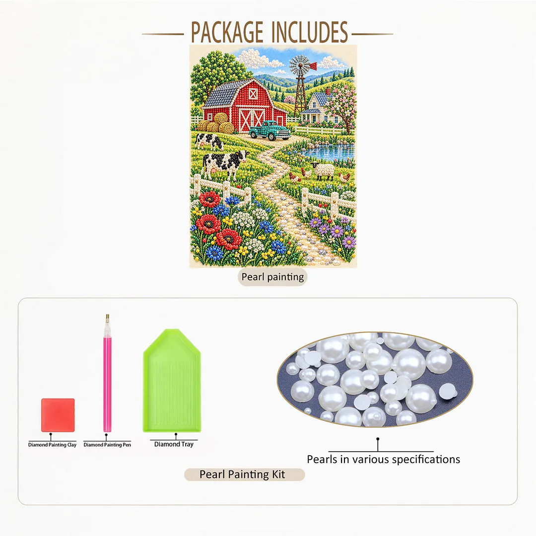 Pearl Painting Kit for Adults Farmhouse Decor 11.81x15.75in