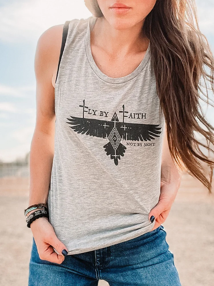 FLY BY FAITH Print Tank Top