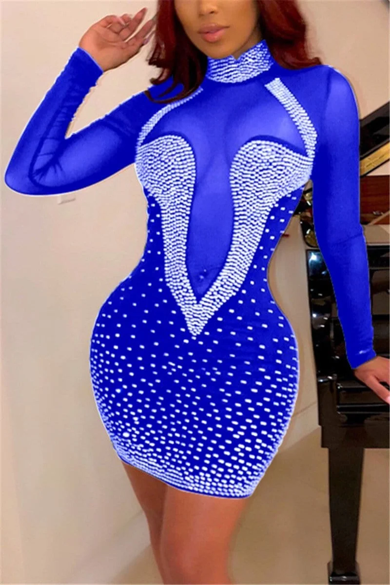 Sexy Hot-Drilling Mesh Perspective Dress