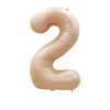 20PCS Retro Cream Caramel Party 0 - 9 Numbers 32" Aluminum Film Balloons Birthday Anniversary Decors