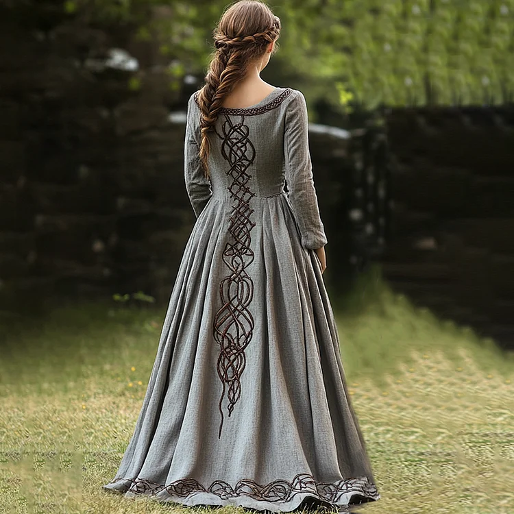 Vintage Viking Celtic Linen Dress