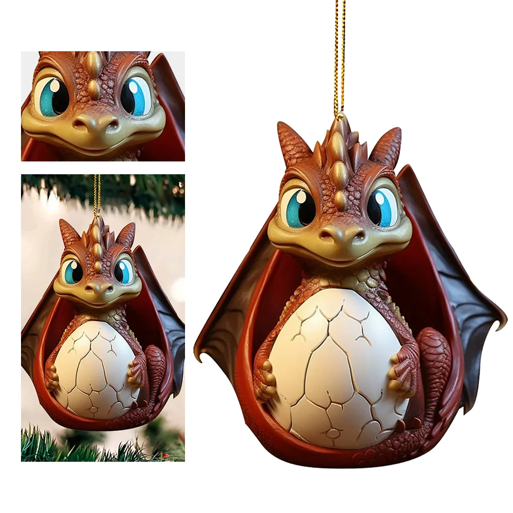Christmas Dragon Egg Decoration Novelty Cute Acrylic Party Favors (B)