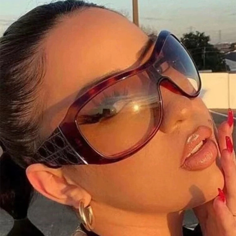 Retro Punk Solid Color Ac Square Full Frame Glasses