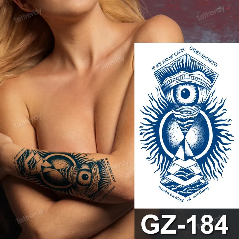 waterproof temporary tattoos men sleeve armband tattoo letter wings flowers long lasting juice ink tattoo sticker fake body art