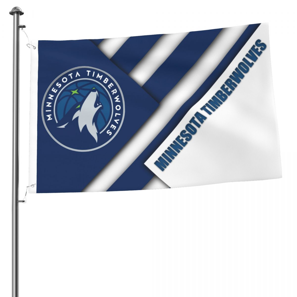 Minnesota Timberwolves Blue And White Logo 2x3 FT UV Resistant Flag