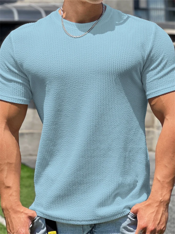 Summer Men's Pullover Round Neck Snake Print Bottom Shirt T-shirt Sports Tops Men's Short Sleeve