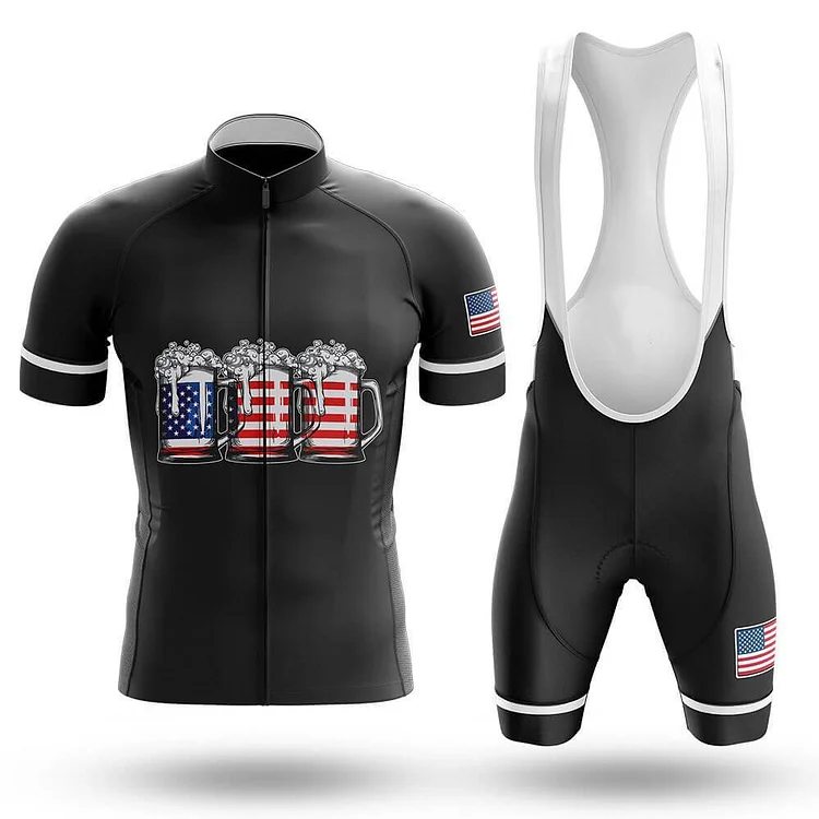 Beer American Flag Men's Short Sleeve Cycling Kit