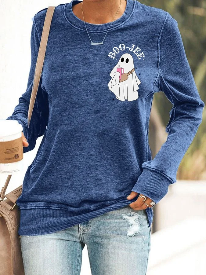 Women's Halloween Boo-Jee Print Casual Sweatshirt