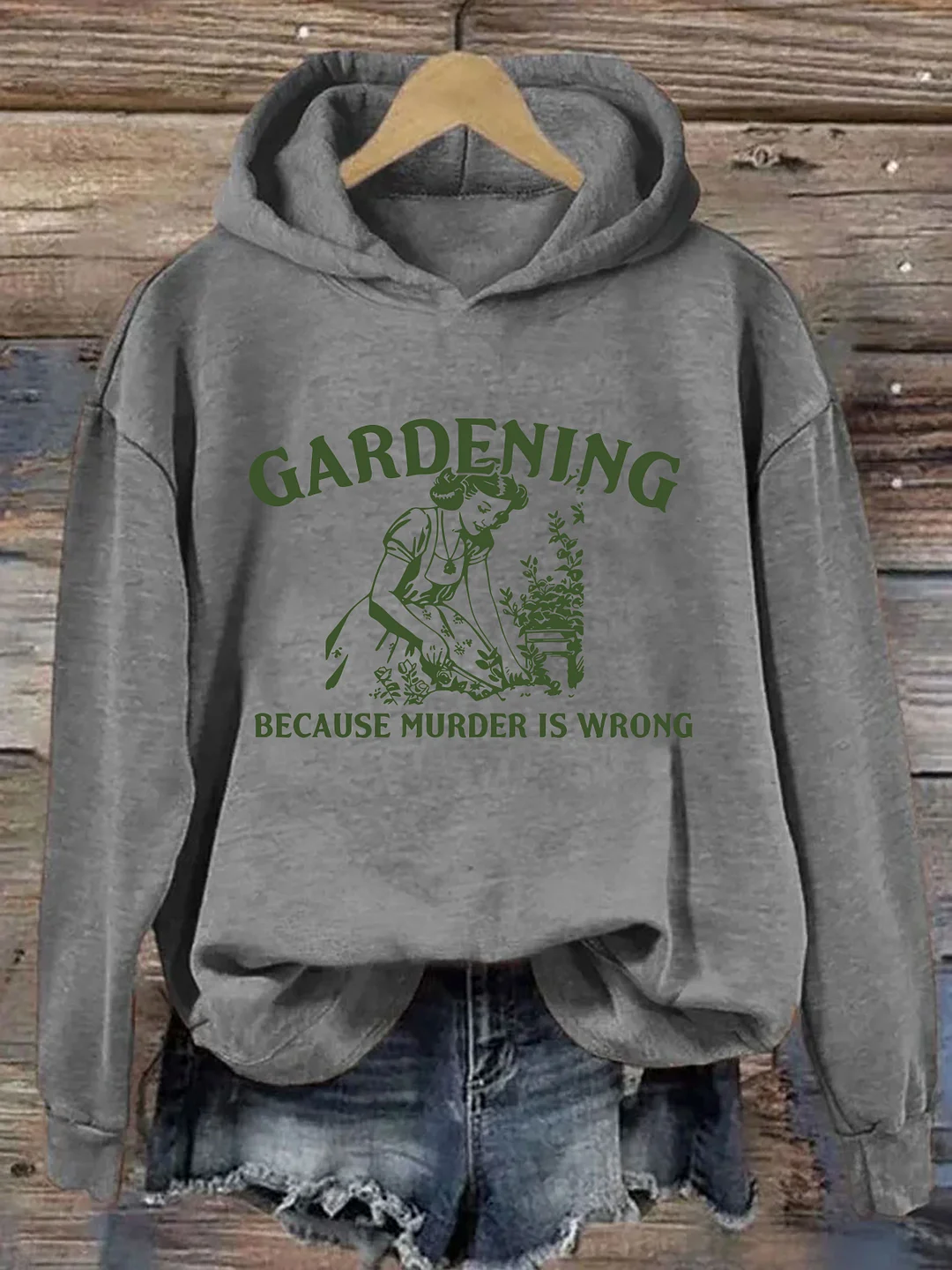 Gardening Because Murder Is Wrong Retro Hoodie