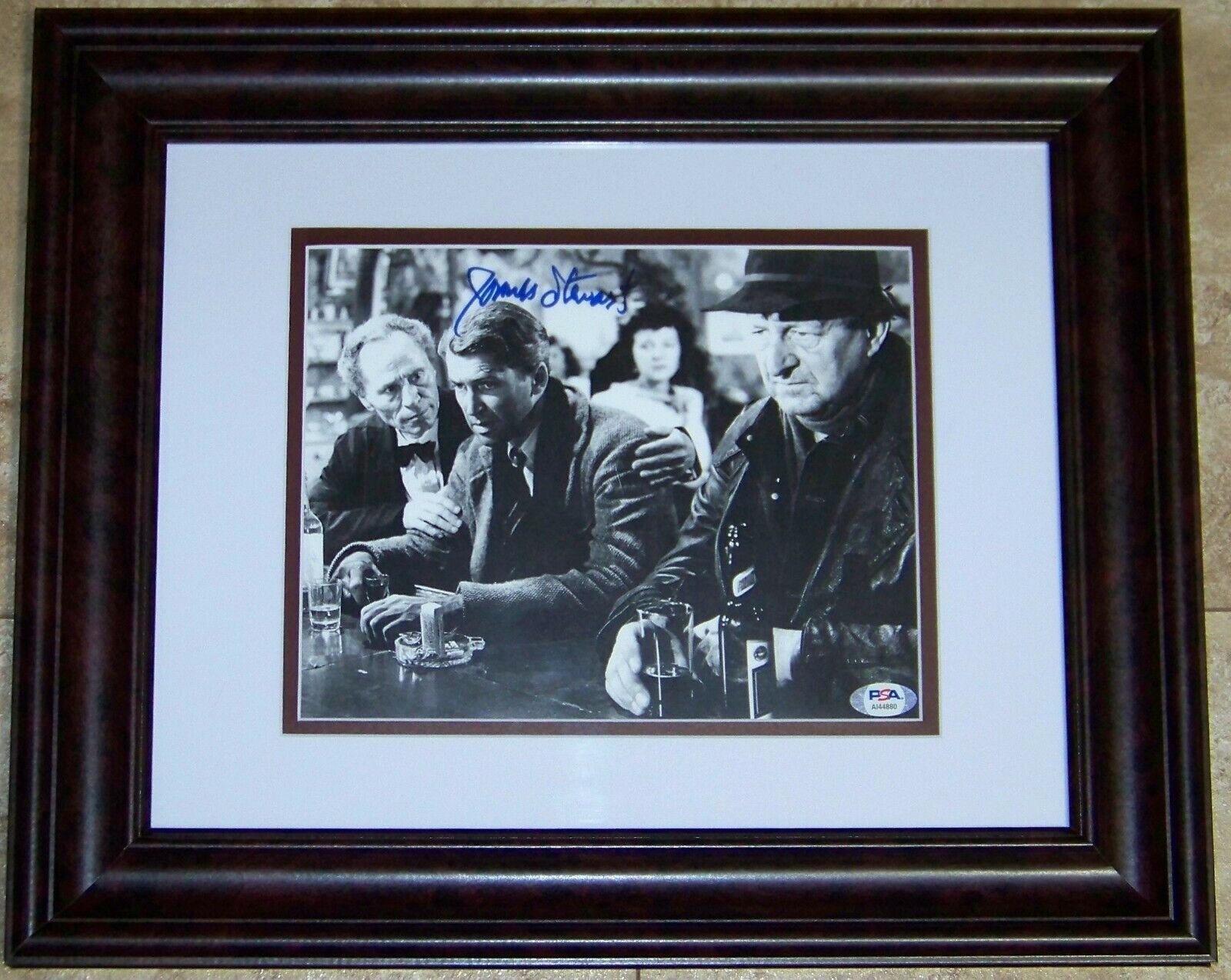 EXTREMELY RARE NICK'S BAR POSE James Stewart Wonderful Life Signed Photo Poster painting PSA COA